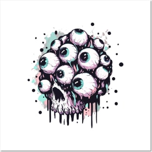 Eyeball skull horror Posters and Art